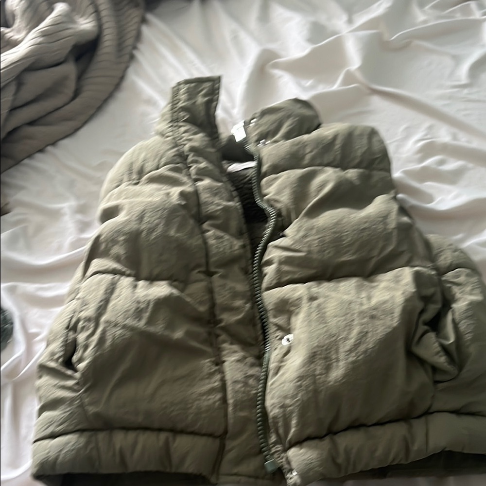 Ci Sono Green Puffer Jacket Quilted Insulated Design